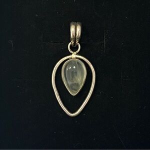 sterling silver pendant with green stone Unique. Gorgeous